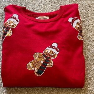 Philosophy Red Sequin Gingerbread Sweatshirt